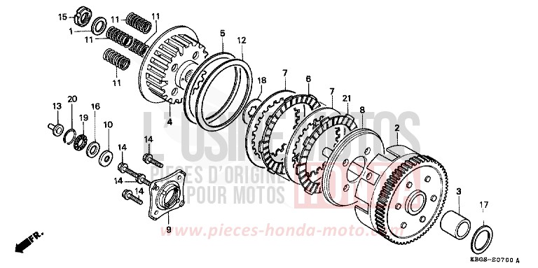 EMBRAYAGE de CB Two Fifty NOIR (NH1) de 1999